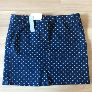 NWT Size 4 J. Crew Polka Dot Denim Mini-Skirt